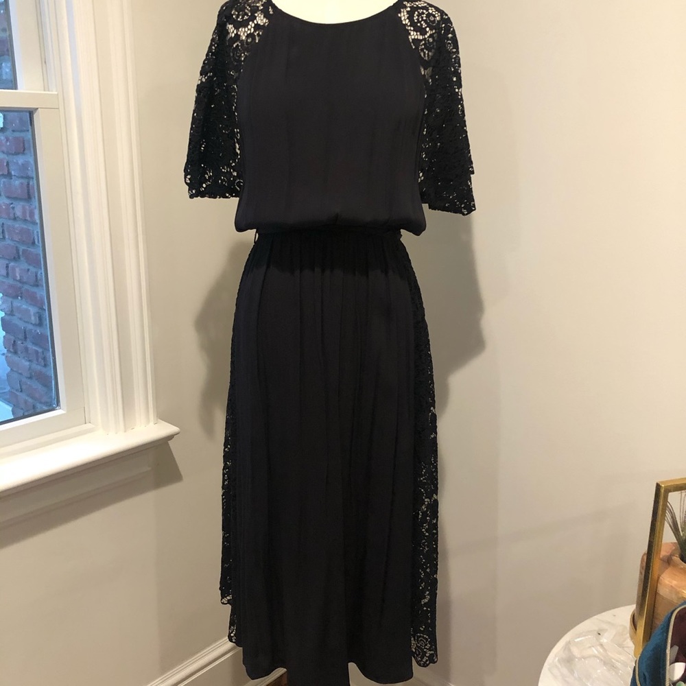 & Other Stories black evening crochet detail dress